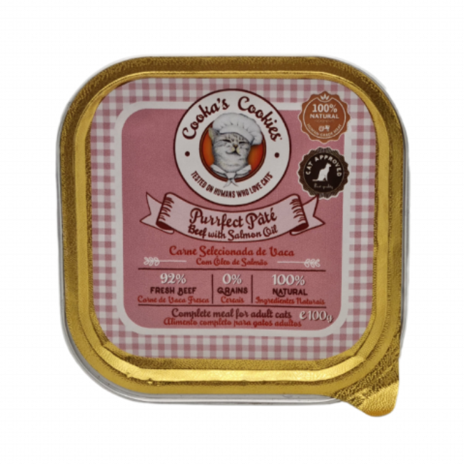Cooka's Cookies - Purrfect Pâté Ternera con Aceite de Salmón 100g