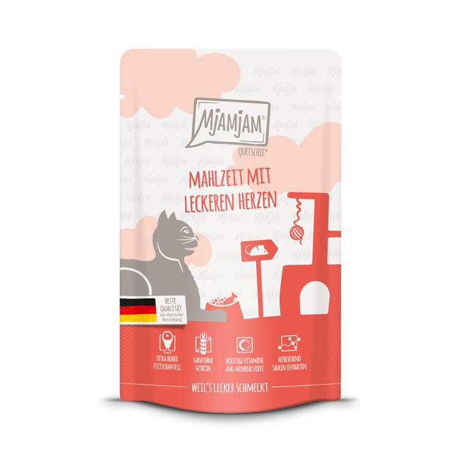 MjAMjAM - Carne con Corazones gustosos de Vacuno y Pollo 125g
