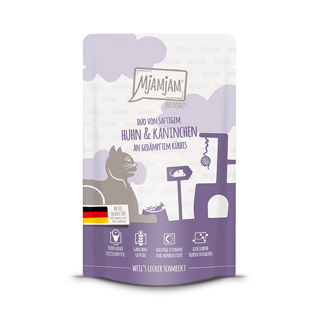 MjAMjAM - DUO de jugoso Pollo y Conejo con calabaza 125gr