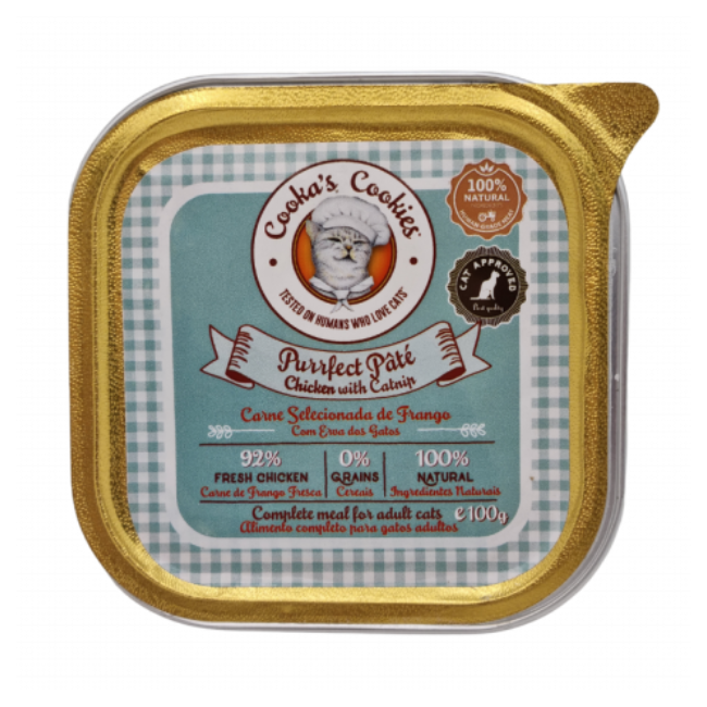 Cooka's Cookies - Paté Purrfect Pollo con Catnip 100g
