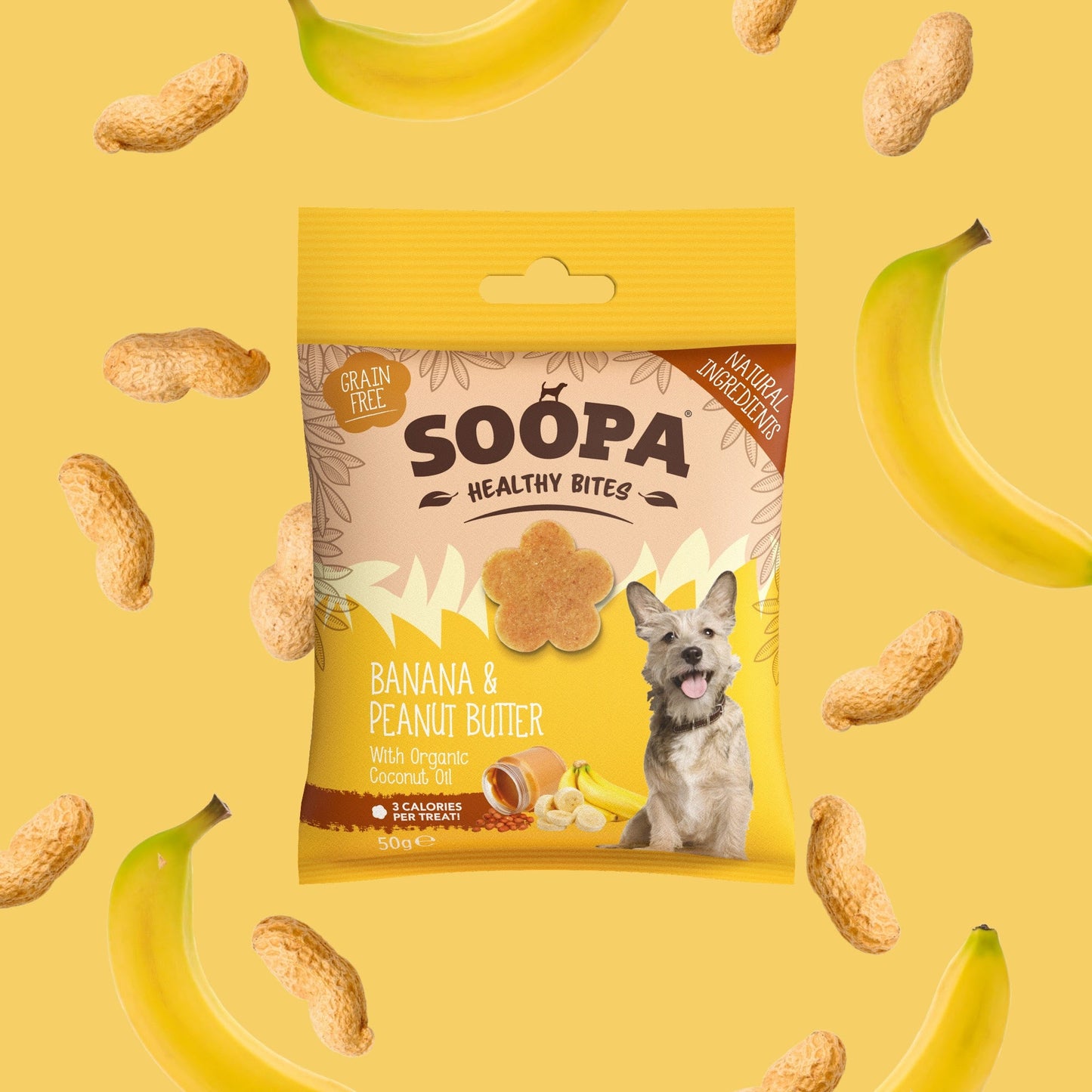 Soopa - Healthy Bites de Mantequilla de Cacahuete y Plátano (Bocados) 50g