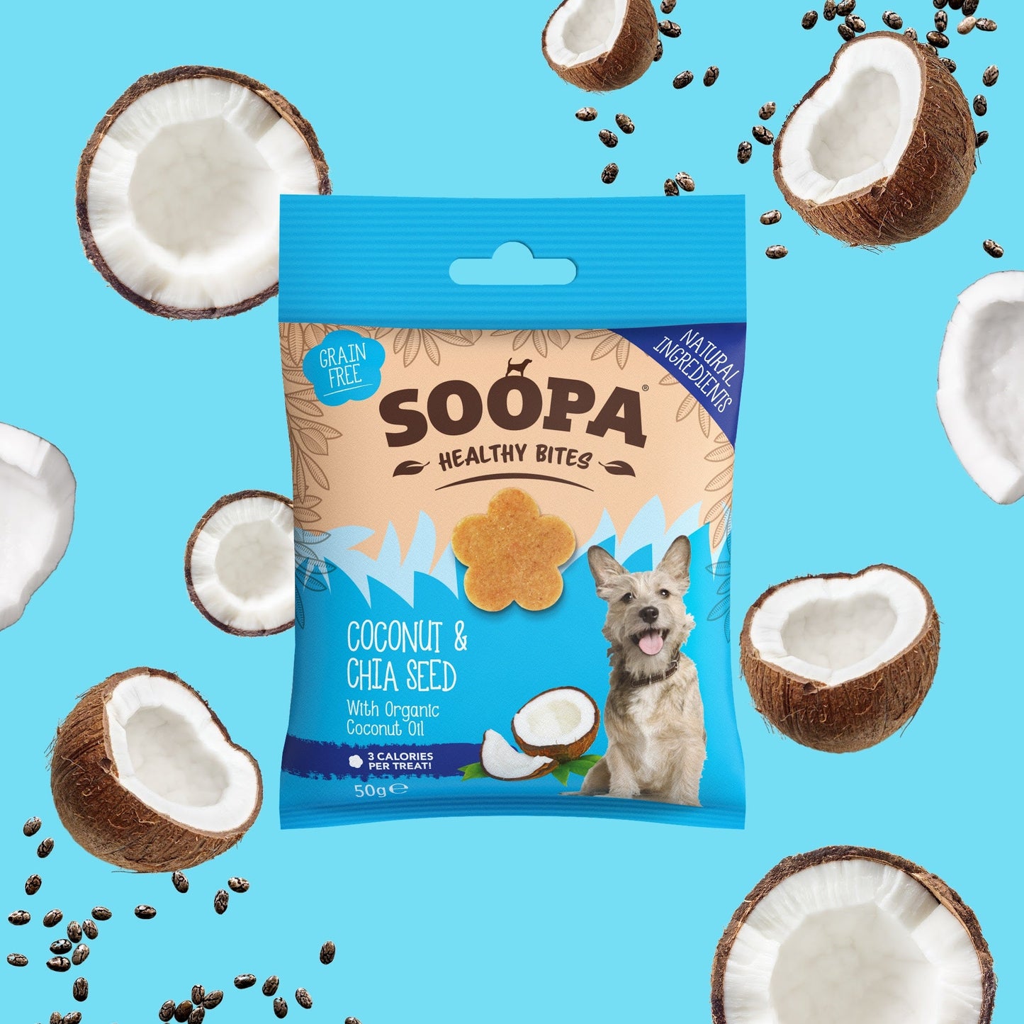 Soopa - Healthy Bites de Coco y Semillas de Chía 50g