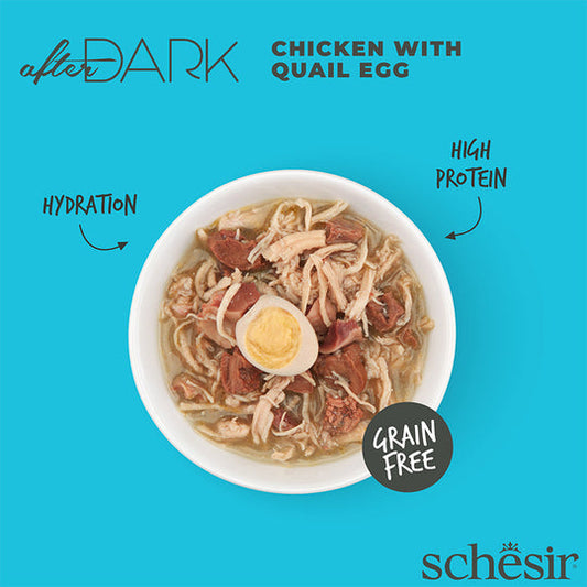 Schesir After Dark - Filetes de pollo con huevo de codorniz en caldo 80g