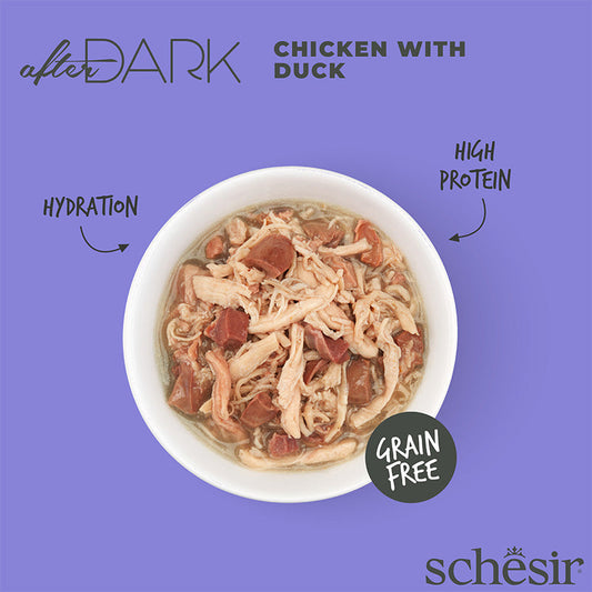 Schesir After Dark - Filetes de pollo con pato en caldo 80g