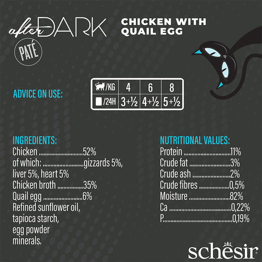 Schesir After Dark - Pollo con huevo de codorniz en paté 80g