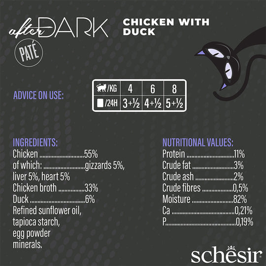 Schesir After Dark - Pollo con pato en paté 80g