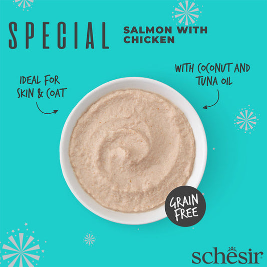 Schesir Special Mousse - SKIN&COAT Salmón con Pollo 70g