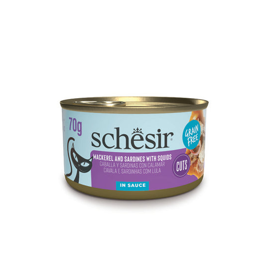 Schesir - Filetes de Caballa y Sardinas con Calamares en salsa 70g