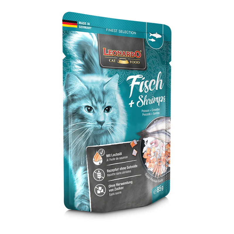 Leonardo Cat food pescado gambas poisson crevettes