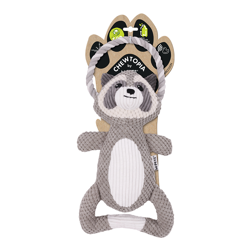 M-PETS - Jouet écologique Chewtopia pour chien en forme de raton laveur