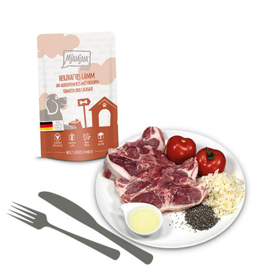 MjAMjAM - Agneau copieux avec riz, tomates fraîches et graines de chia 125g