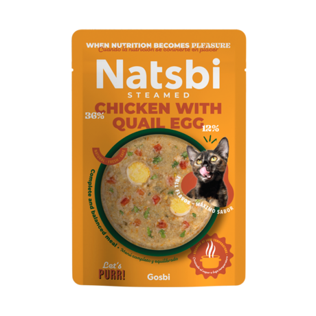 Natsbi - Pollo con Huevo de Codorniz para Gatos 80gr