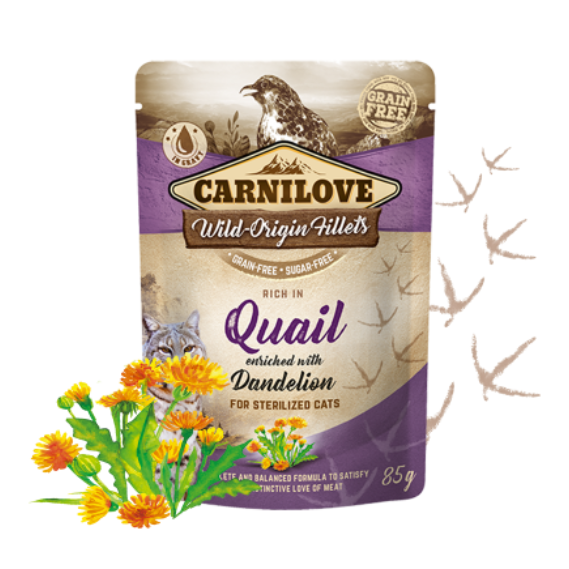 Carnilove - Rico en Codorniz con Diente de León 85g