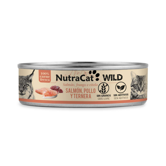 NutraCat Wild - Saumon, poulet et bœuf 80 g