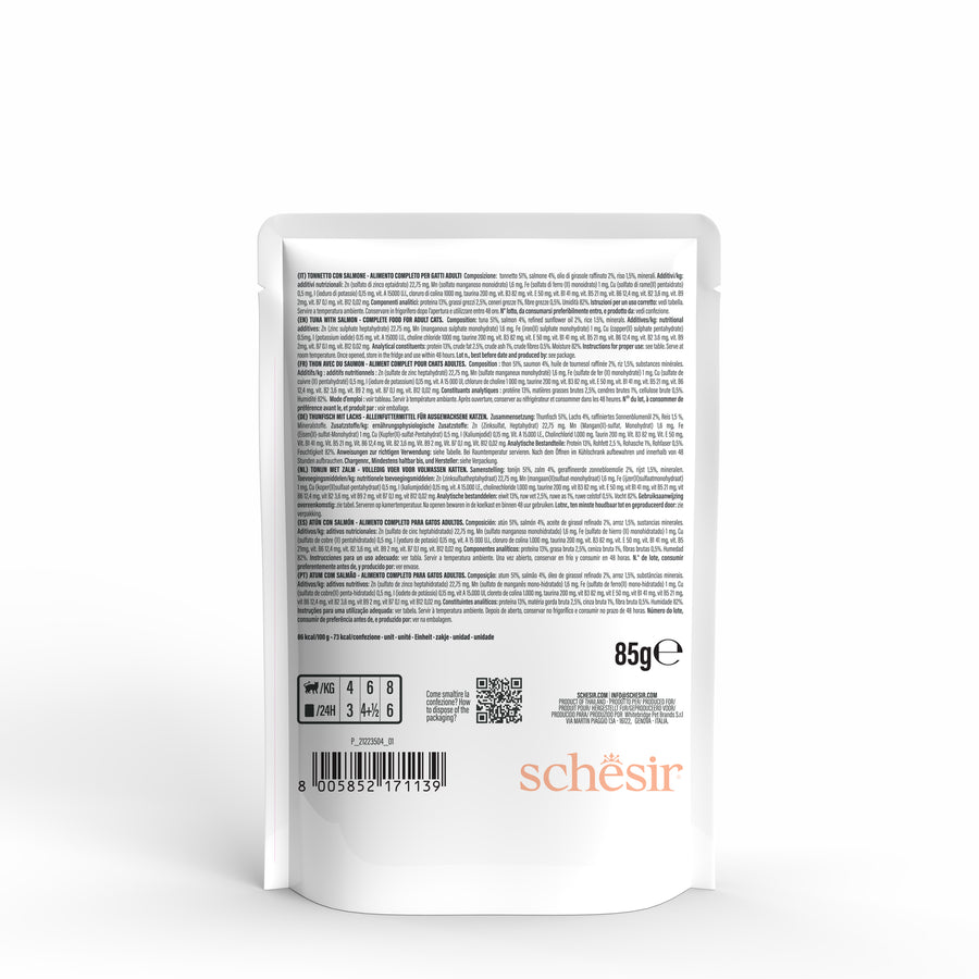 Schesir - Thon et saumon en gelée 85g