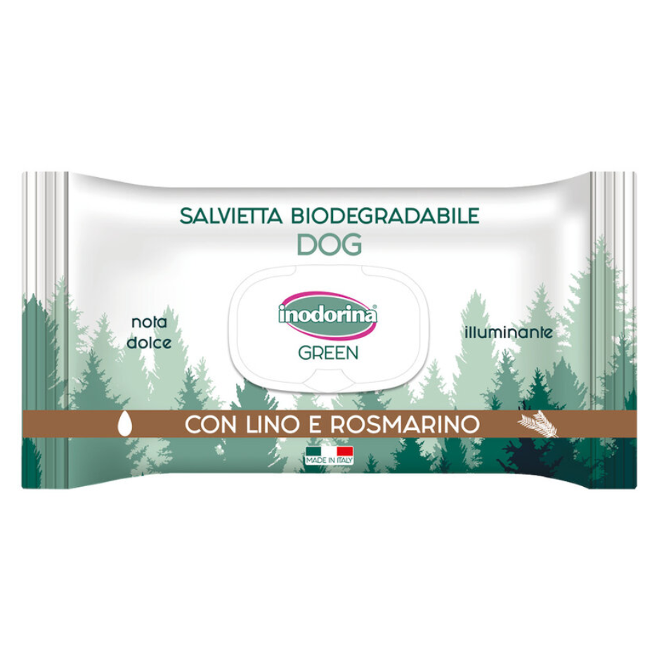 Inodorina Green - Toallitas Húmedas Iluminadoras para perros