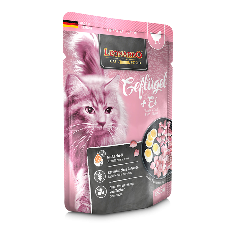 Nourriture pour chat Leonardo - Poulet avec œuf