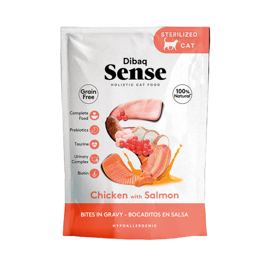 Dibaq Sense Bocaditos en salsa - Pollo con Salmón 100gr