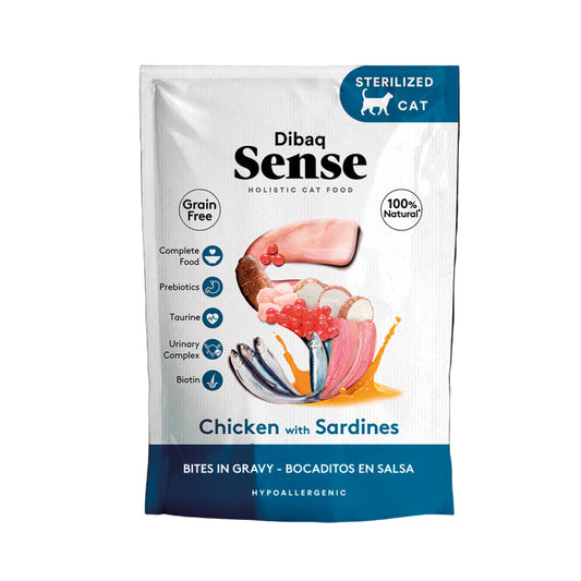 Dibaq Sense Bocaditos en salsa - Pollo con Sardinas 100gr