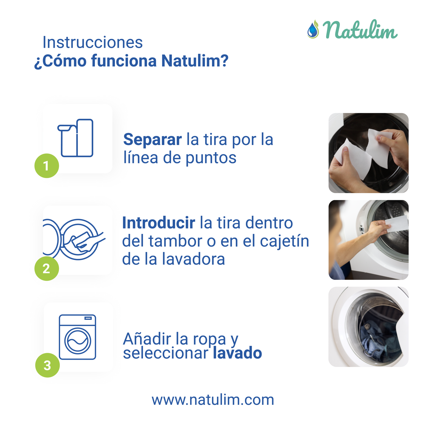 Natulim - Detergente para ropa en tiras (Floral)