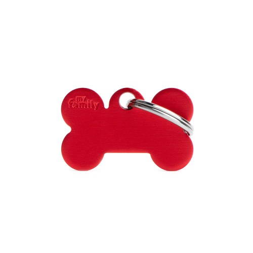 MyFamily - Badge en aluminium de base en forme d'os de petite taille