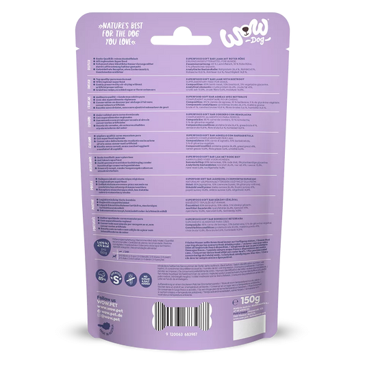 WOW Dog - Bâtonnets d'agneau tendres et superalimentaires à la betterave