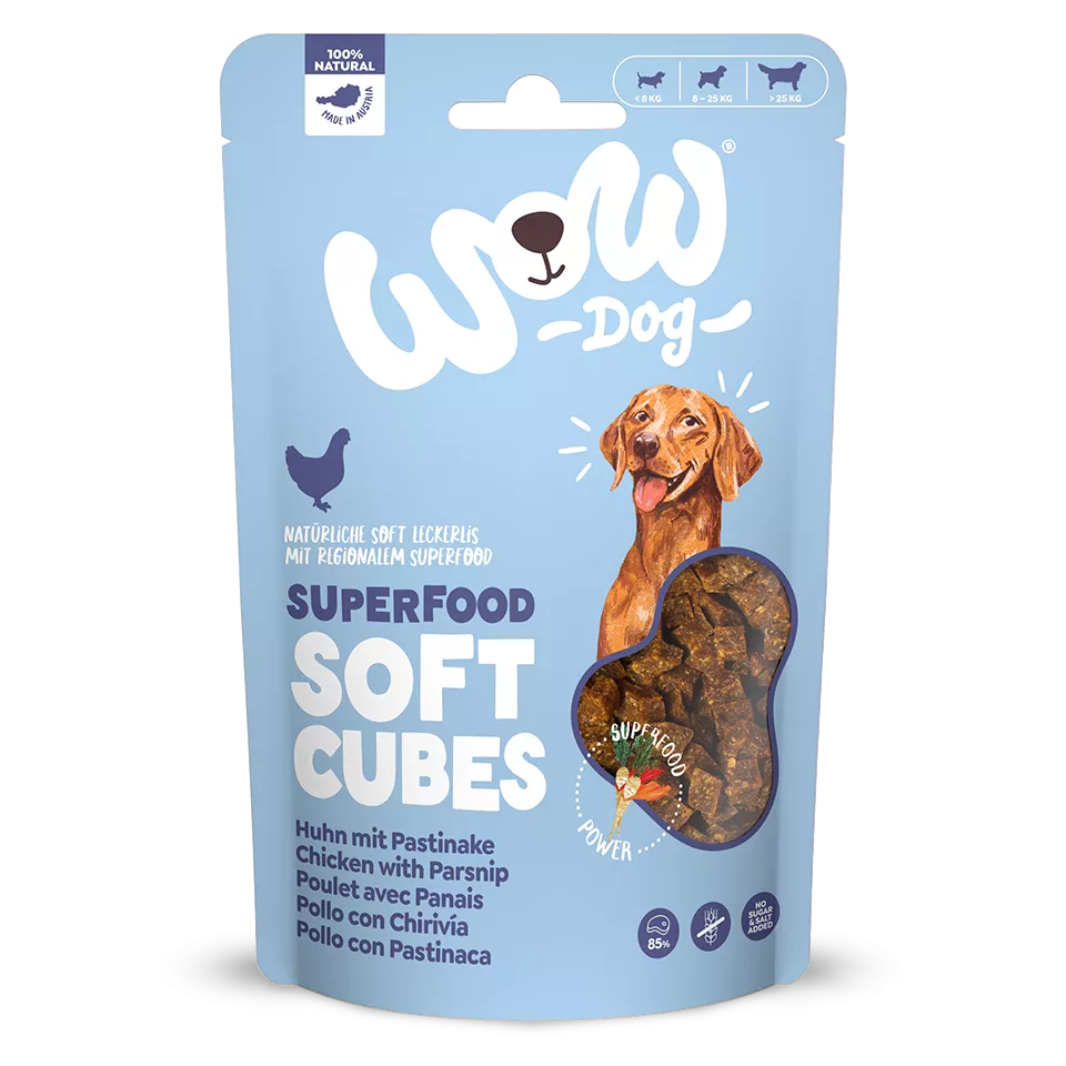 WOW Dog - Superfood Cubitos tiernos de Pollo con Chirivía