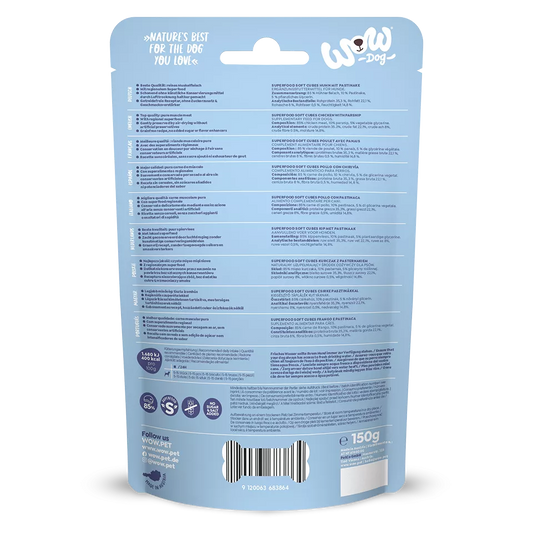 WOW Dog - Cubes de poulet tendres et superaliments au panais