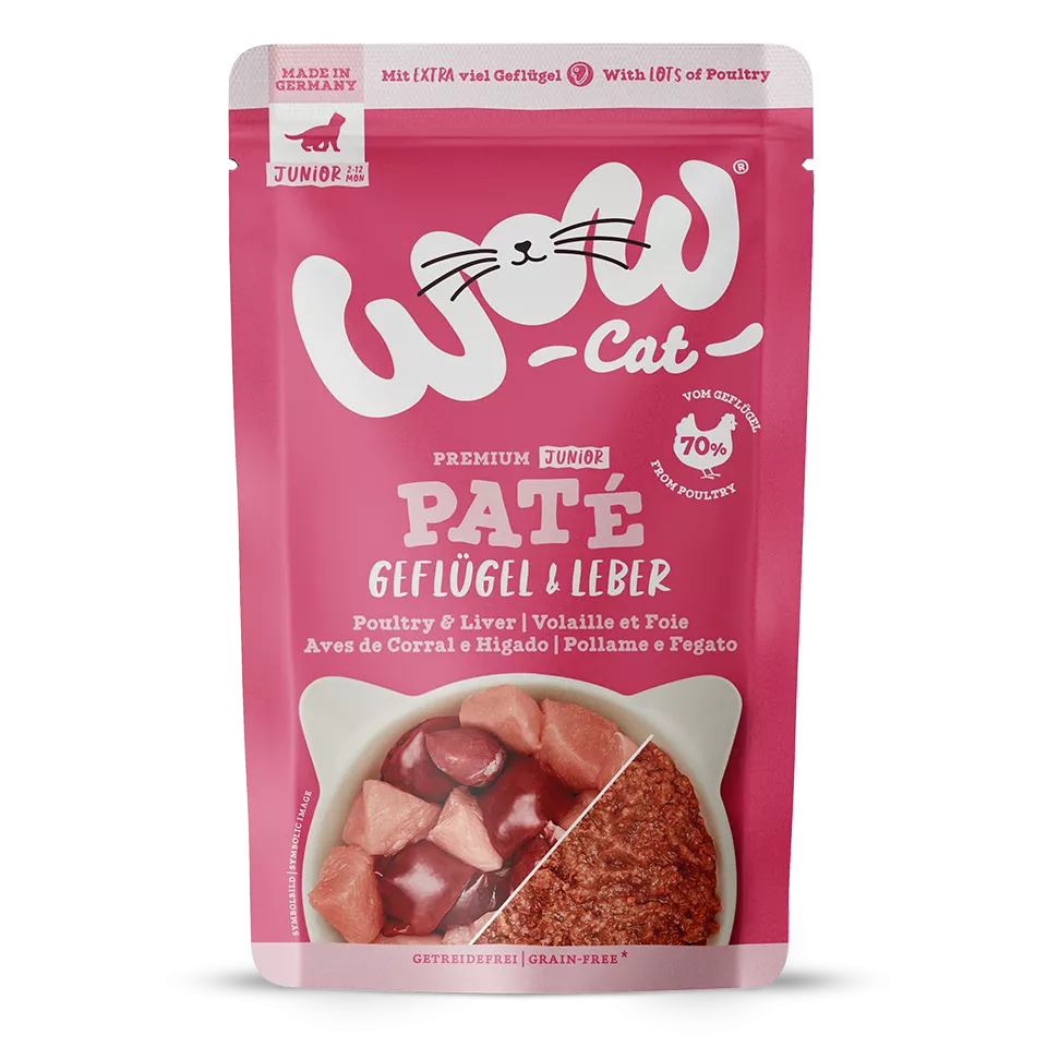 WOW Cat - Ave e Hígado en Paté para Gatitos 125gr