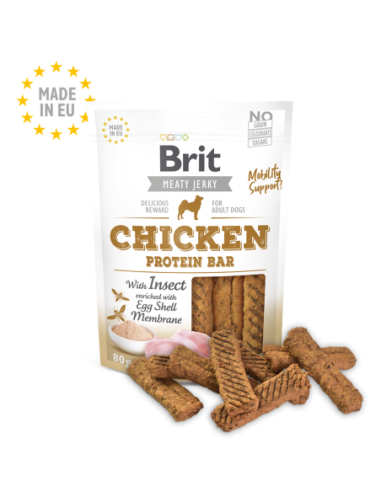 Brit Meat Jerky Snack - Chcken Barrita de proteínas con insecto 80g
