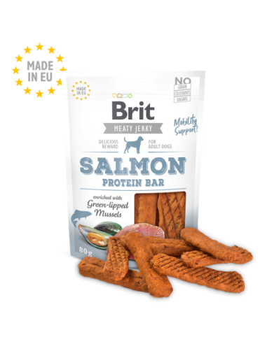Brit Meat Jerky Snack - Barrita proteica de salmón 80g