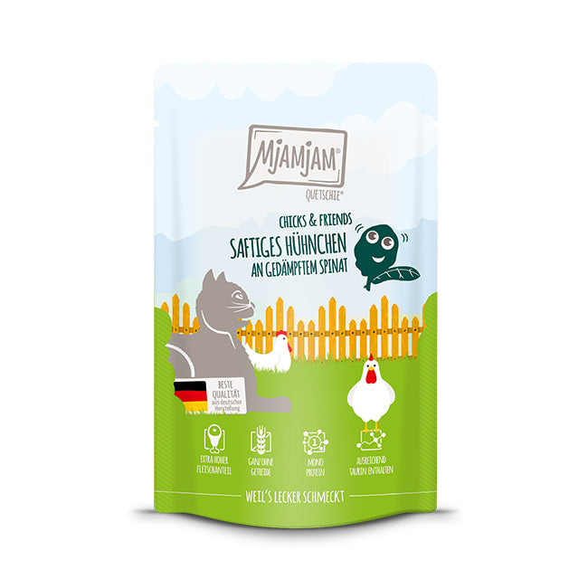 MjAMjAM - Chicks & Friends Pollo con Espinacas 125g