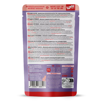 WOW Cat - Vacuno y Pavo en Paté 125gr