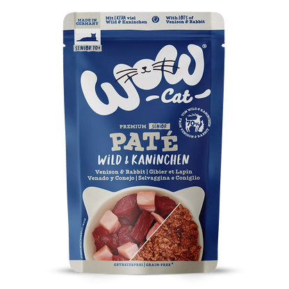 WOW Cat - Venado y Conejo en Paté (Senior) 125gr