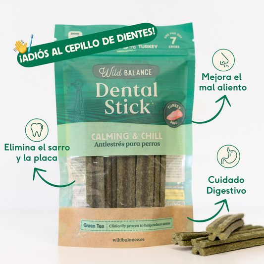Wild Balance - Dental Sticks de Pavo, Té Verde y Menta (Efecto Relajante)