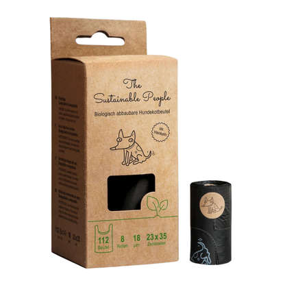 TSP Sacs caca Compostables – Avec Poignées (8 rouleaux/112 sacs)