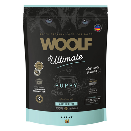 Woolf Ultimate - Nourriture semi-humide pour chiots (canard et dinde)