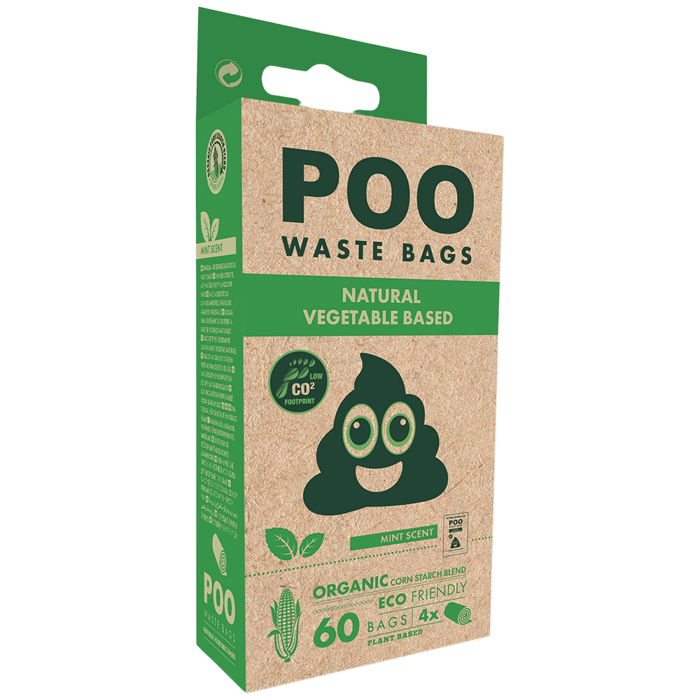 M-PETS – Bolsas higiénicas ecológicas con almidón de maíz (4 rollos/60 bolsas)