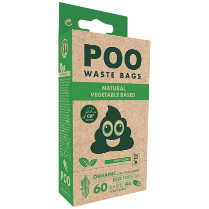 M-PETS – Bolsas higiénicas ecológicas con almidón de maíz (4 rollos/60 bolsas)