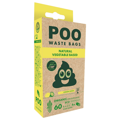 M-PETS – Bolsas higiénicas ecológicas con almidón de maíz (4 rollos/60 bolsas)