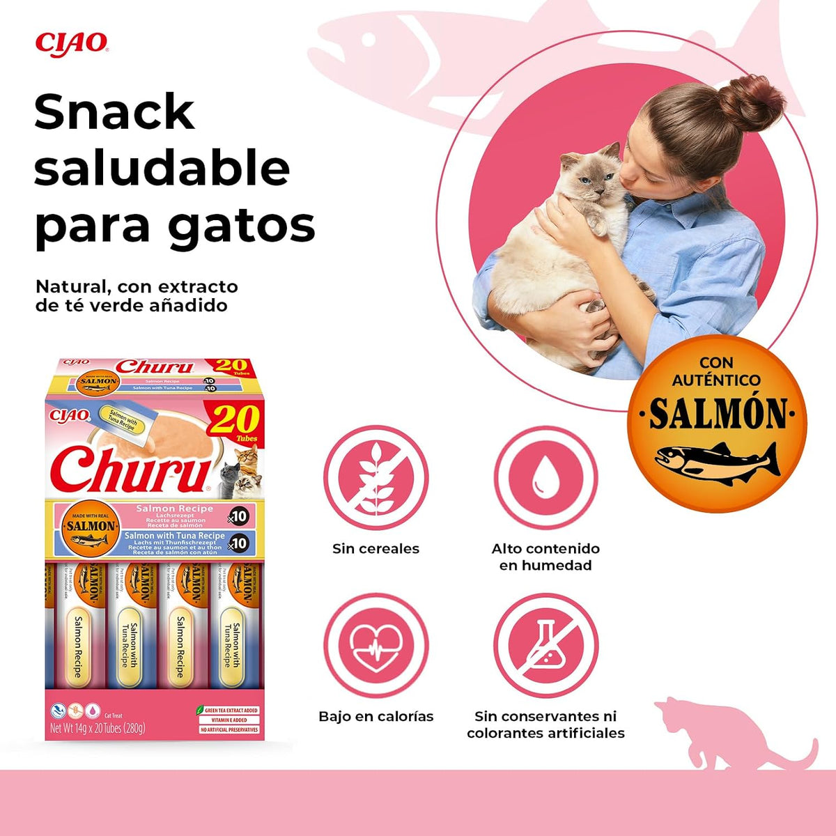Churu - Variedades de Salmón y Pollo (20P)