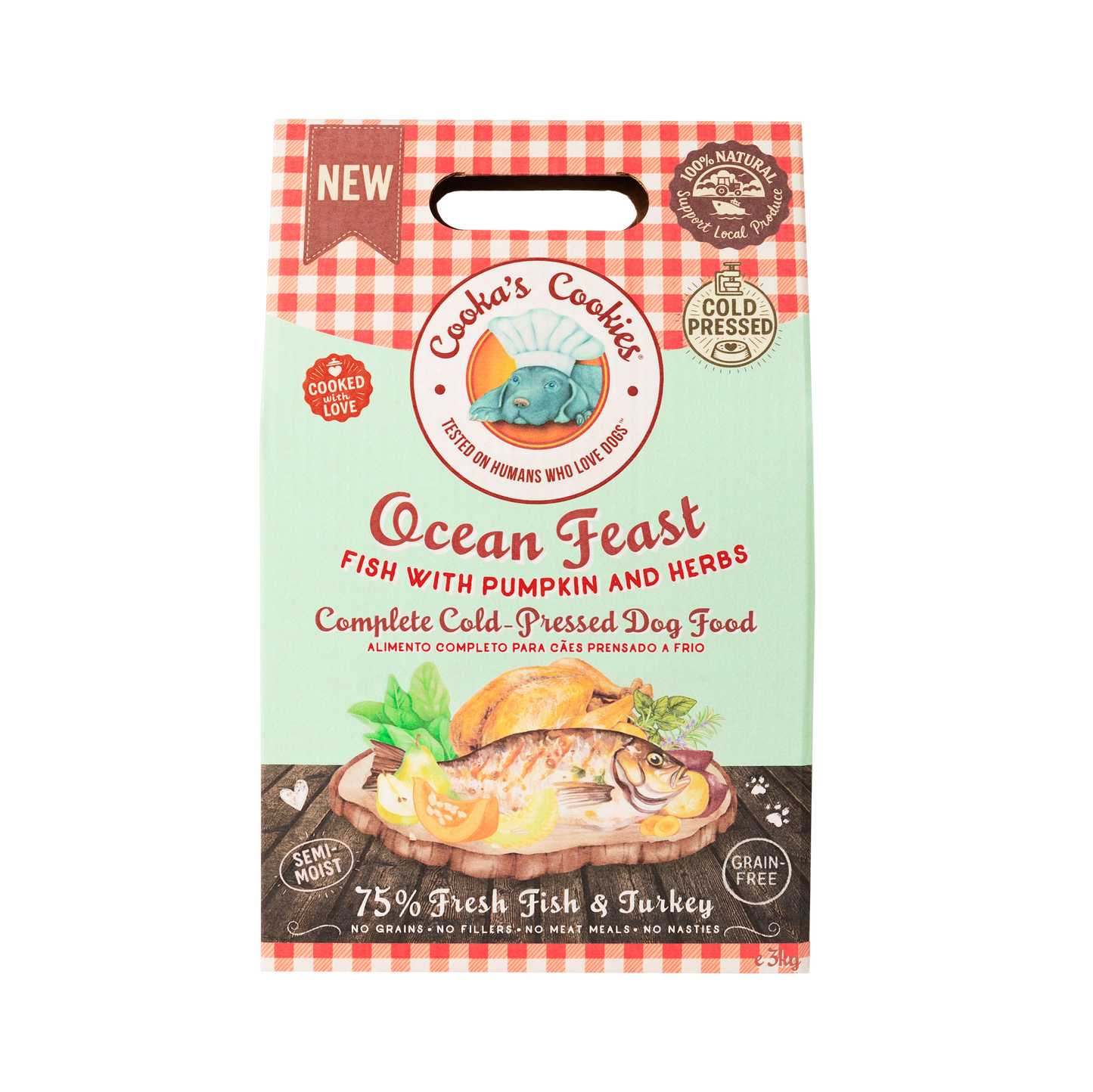 Cooka's Cookies - Cold-pressed Ocean Feast (Pescado y Pavo)
