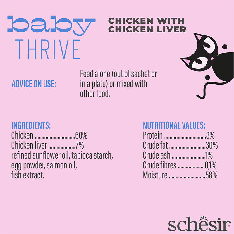 Schesir - BABY THRIVE Complément au poulet et foie en crème