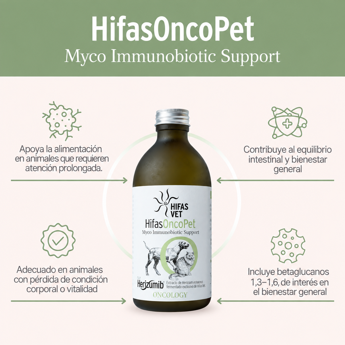 Hifas Onco Pet – Suplemento Premium de Apoyo Oncológico para Perros y Gatos