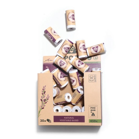 M-PETS – Bolsas higiénicas ecológicas con almidón de maíz (30 rollos/450 bolsas)