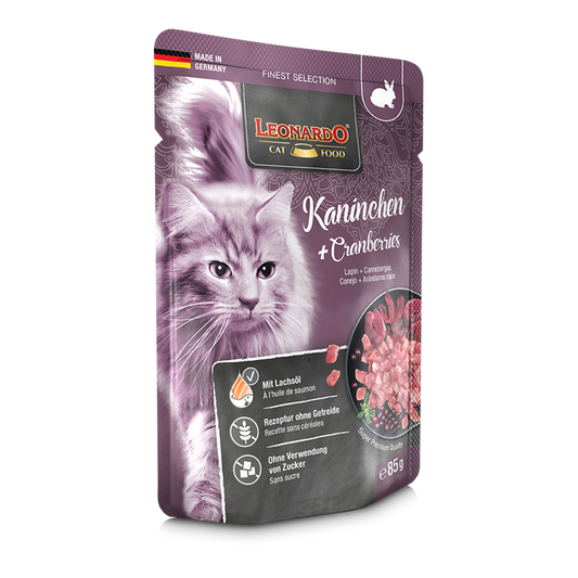 Nourriture pour chat Leonardo - Lapin aux canneberges