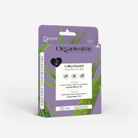 Organissime - Collier répulsif aux géraniols pour grands chiens