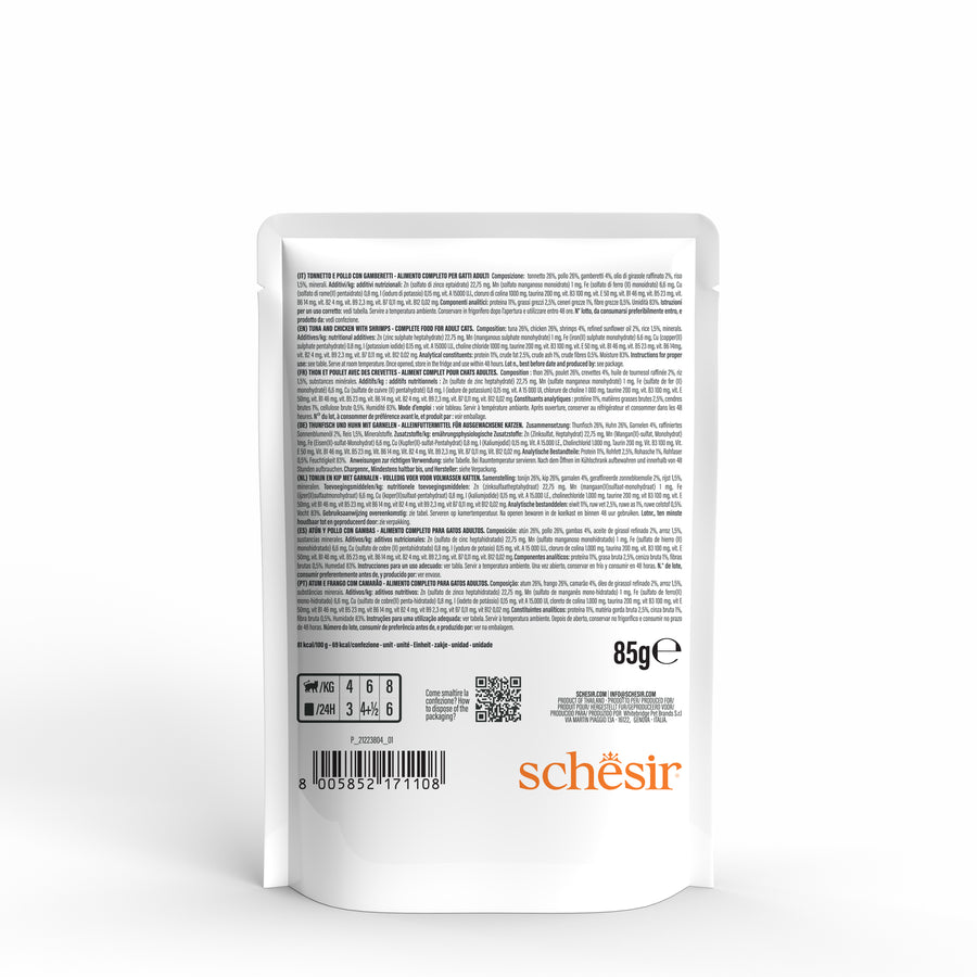 Schesir - Atún y Pollo con Gambas en Gelatina 85g