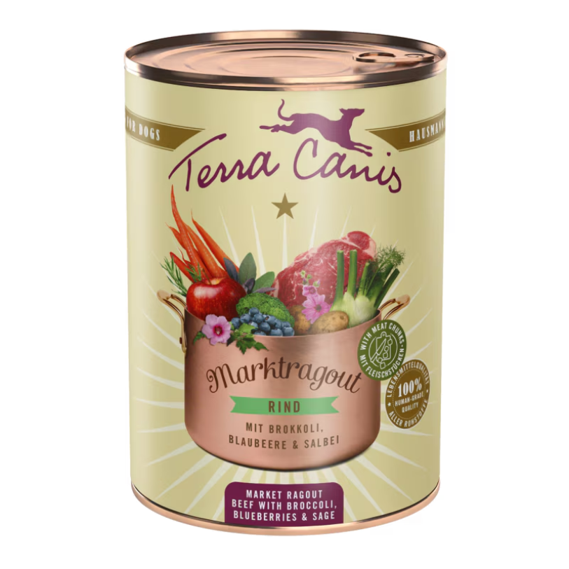 Terra Canis - Market Ragout Buey con brócoli, arándanos azules y salvia 385g