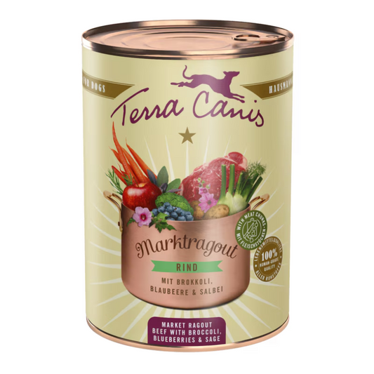 Terra Canis - Market Ragout Buey con brócoli, arándanos azules y salvia 385g